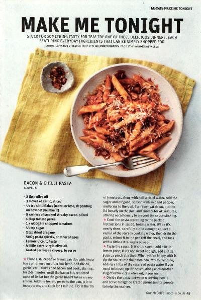 Bacon and Chilli Pasta recipe